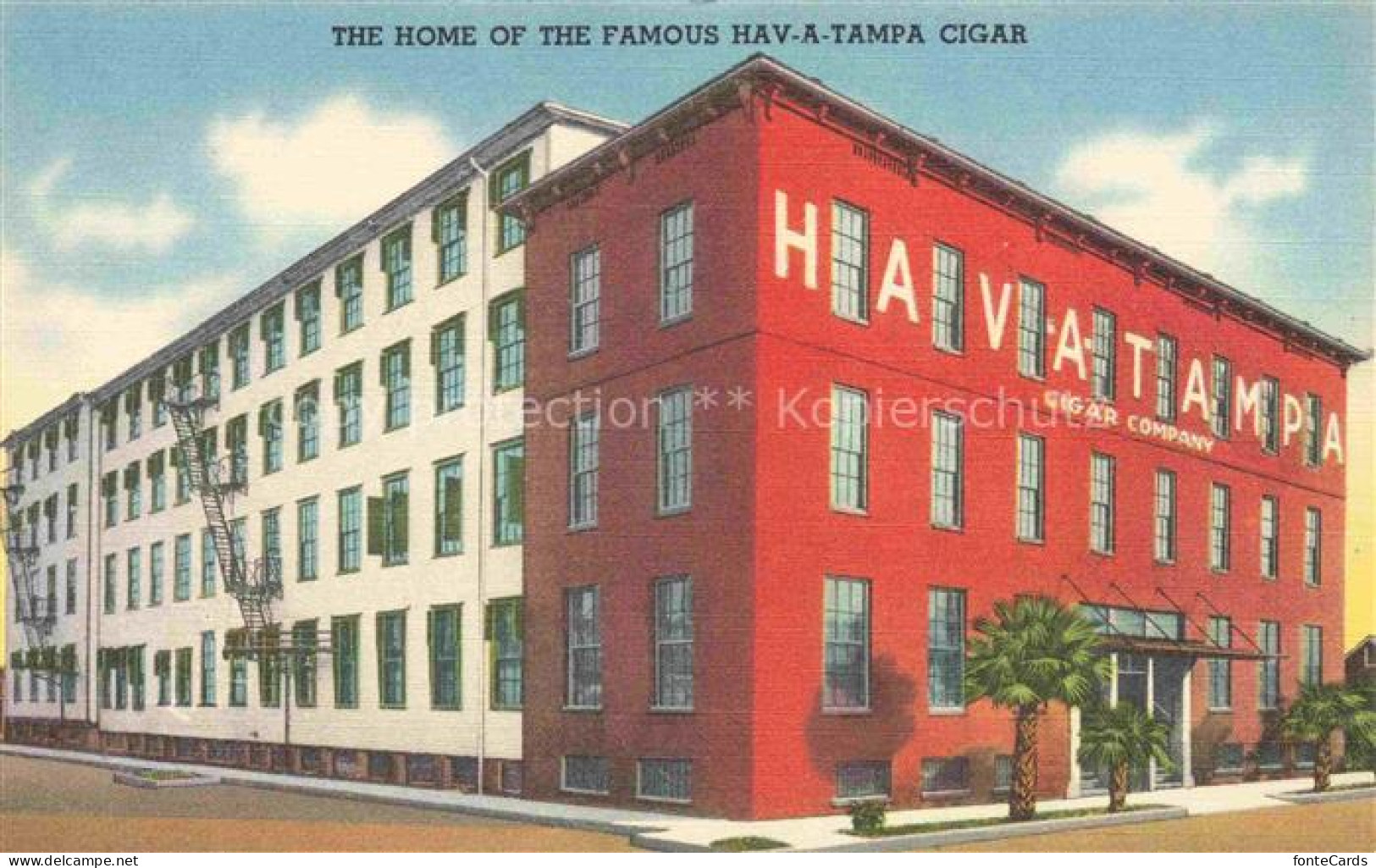 Tampa Florida USA Hav-A-Tampa-Cigar-Company Fabrikgebaeude Zigarrenfabrik Palmen