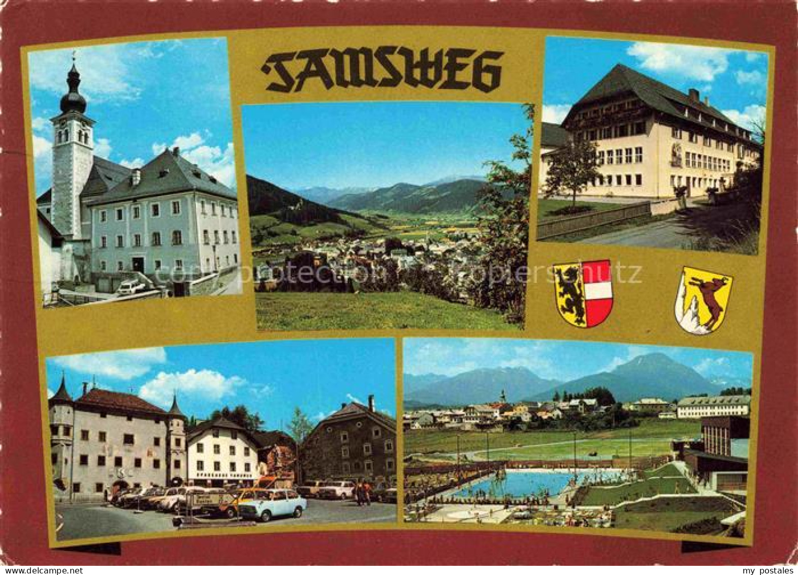 Tamsweg Lungau AT Teilansichten Ortszentrum Freibad Panorama Sommerfrische