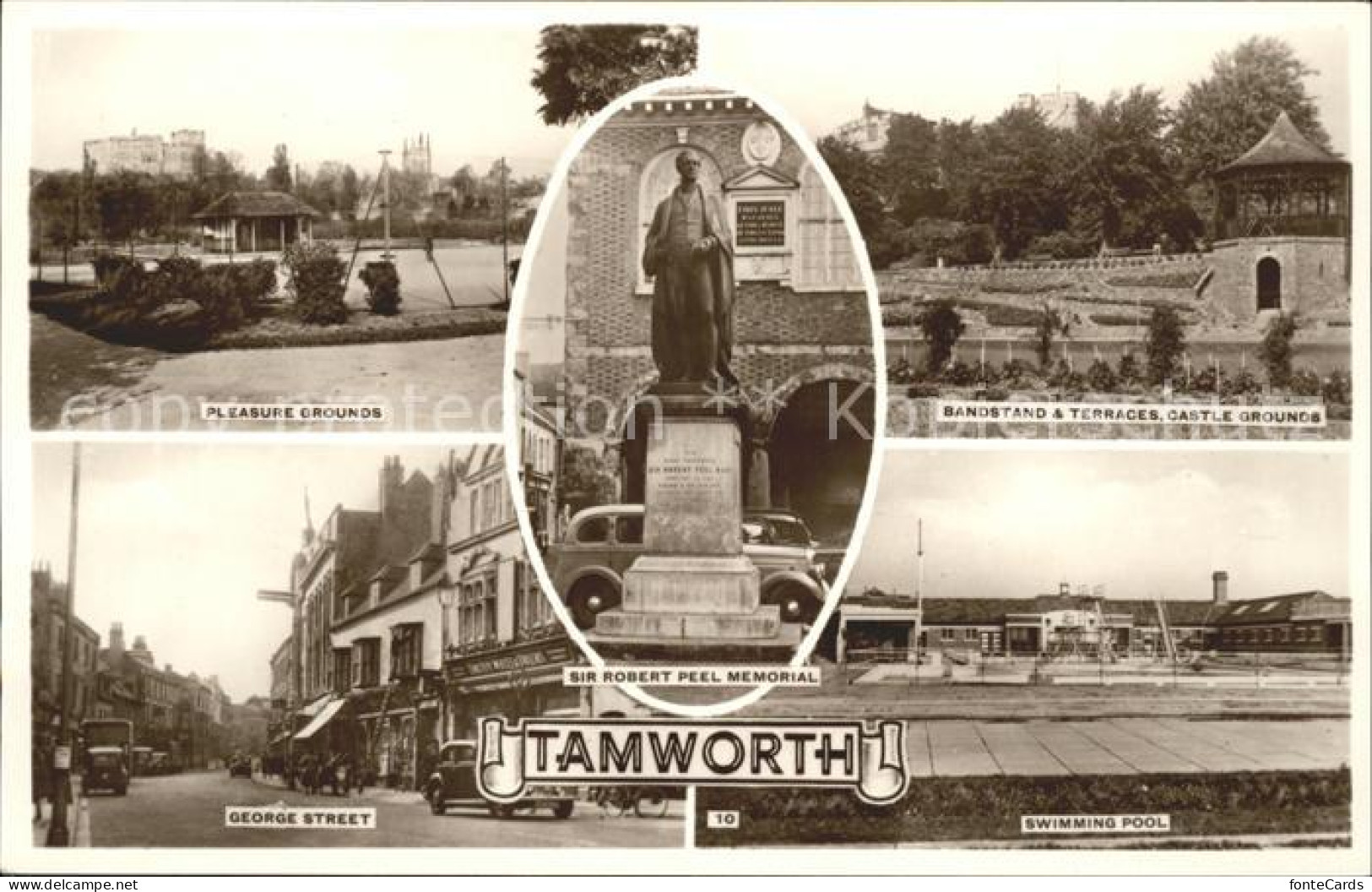 Tamworth Staffordshire Sir Robert Peel Memorial Pleasure Grounds Bandstand Castl