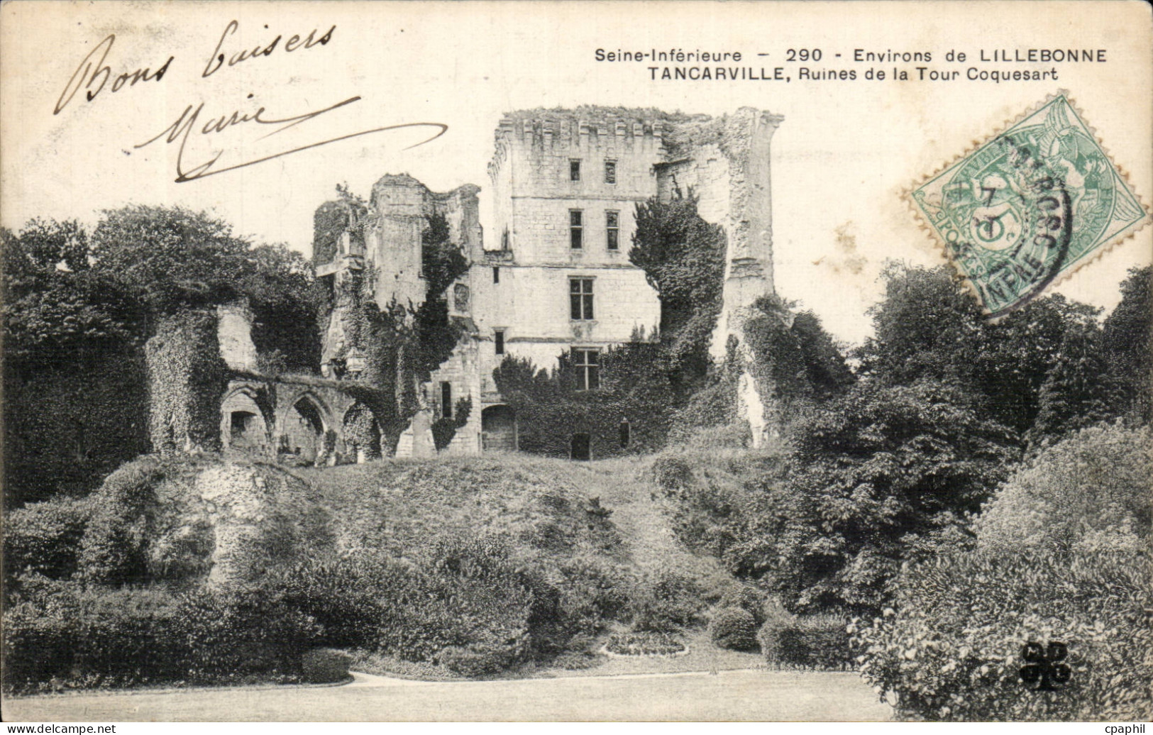 Tancarville - Ruines de la Tour Coquesart - CPA