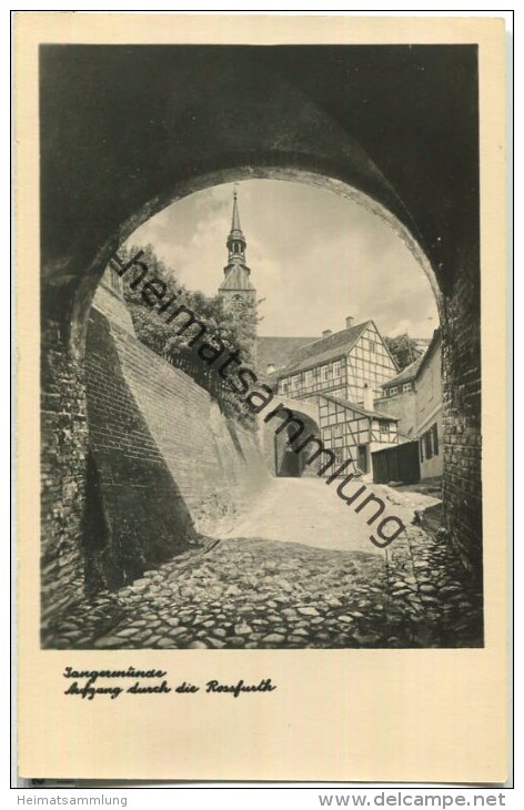 Tangermünde - Aufgang durch die Roßfurth - Foto-Ansichtskarte 50er Jahre - Verlag Rudolf Lambeck Dahlewitz