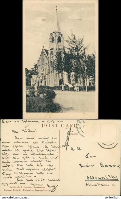 Postcard Daressalam Roman Catholic Cathedral 1924