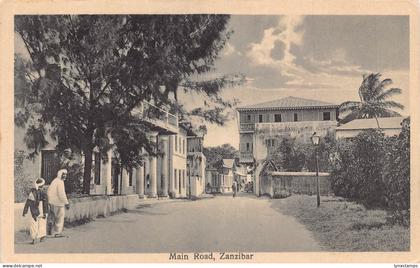 Tanzania Zanzibar Main Road vintage postcard