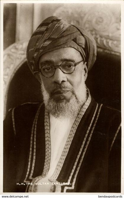 tanzania, ZANZIBAR, Sultan Sayyid Khalifa II bin Harub Al-Said (1930s) RPPC (1)