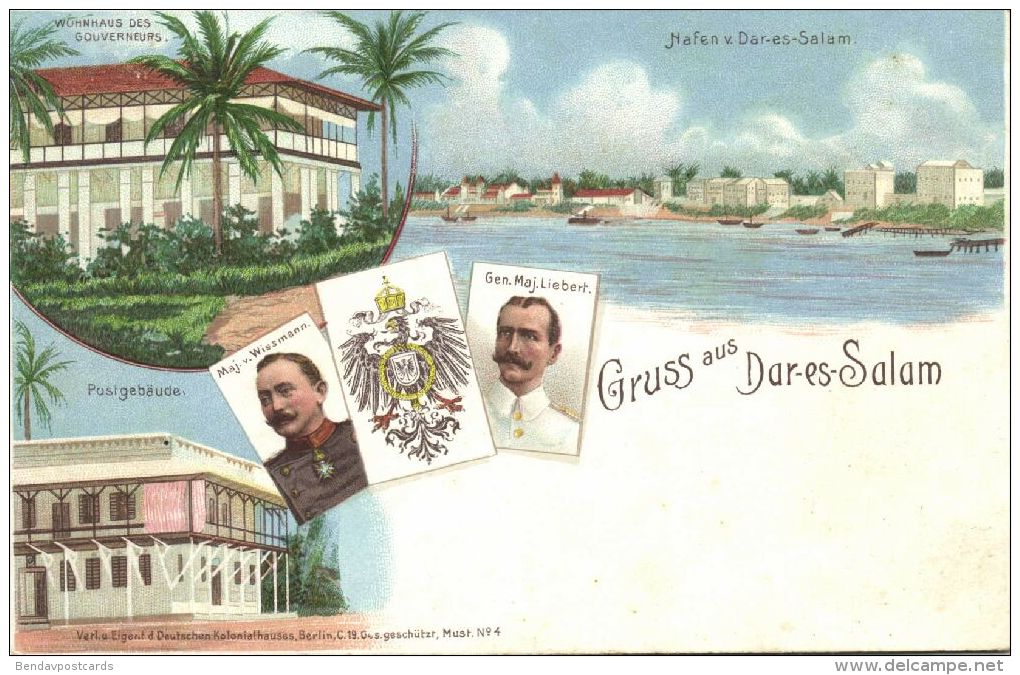 tanzania, DAR-ES-SALAAM, Multiview, Explorer Wissmann and General Liebert (1899)