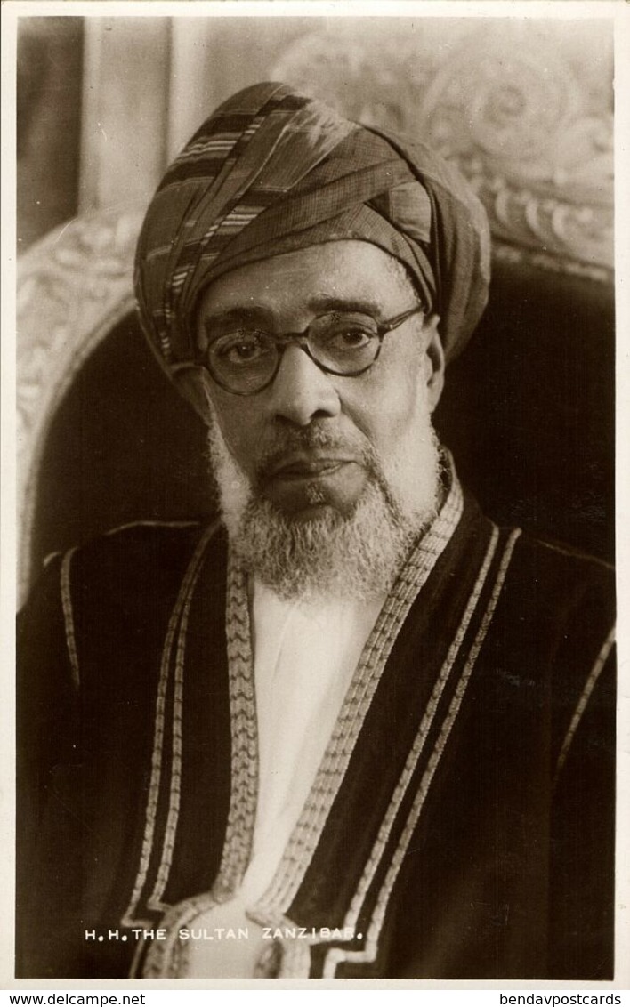 tanzania, ZANZIBAR, Sultan Sayyid Khalifa II bin Harub Al-Said (1930s) RPPC (1)