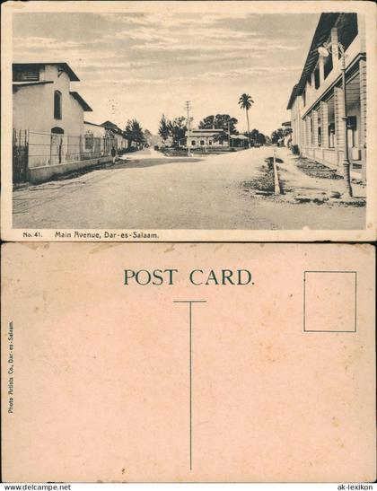 Daressalam Main Avenue, Dar-es-Salaam. Tansania Deutsch-Ostafrika Kolonie 1922