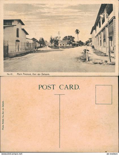 Postcard Daressalam Main Avenue, Tansania Deutsch-Ostafrika Kolonie 1920