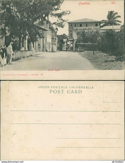Postcard Sansibar Zanzibar زنگبار‎ Main Road 1906  Tansania Tanzania