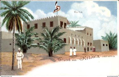 CPA Kilwa Kiwindje Deutsch Ostafrika Tansania, Boma, Kolonialgebäude