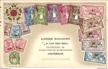 Timbres CPA Zanzibar Tansania, P. Van den Brul, Reklame
