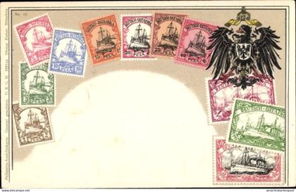 Timbres Gaufré CPA Deutsch Ostafrika Tansania, Blason