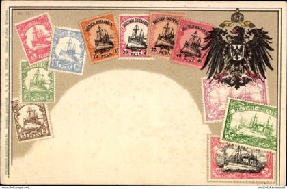 Timbres Gaufré CPA Deutsch Ostafrika Tansania, Blason