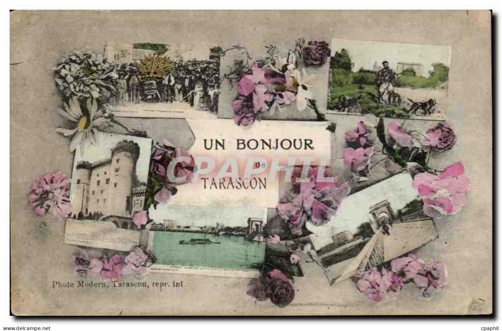 Tarascon - Un Bonjour - Souvenir - CPA