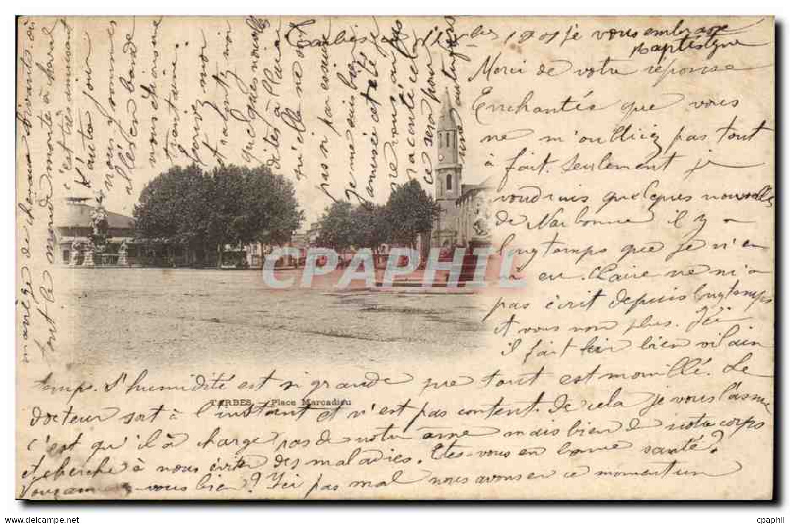 Tarbes CPA La place Marcadieu