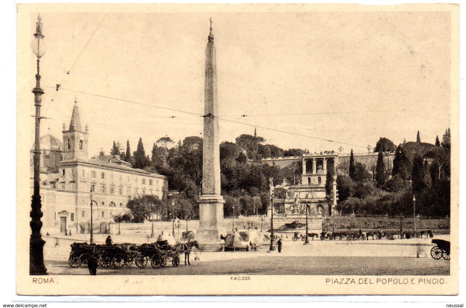 Tarjeta postal de piazza del popolo e pincio Roma