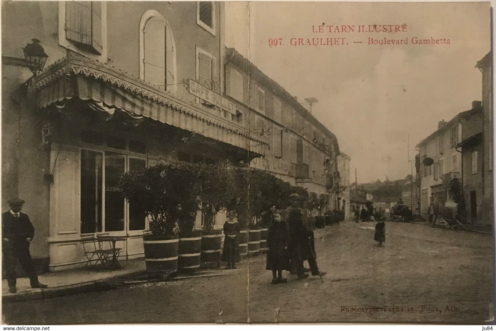 Tarn - Graulhet - Boulevard Gambetta - Carte postale avec correspondance - 20 juillet 1915