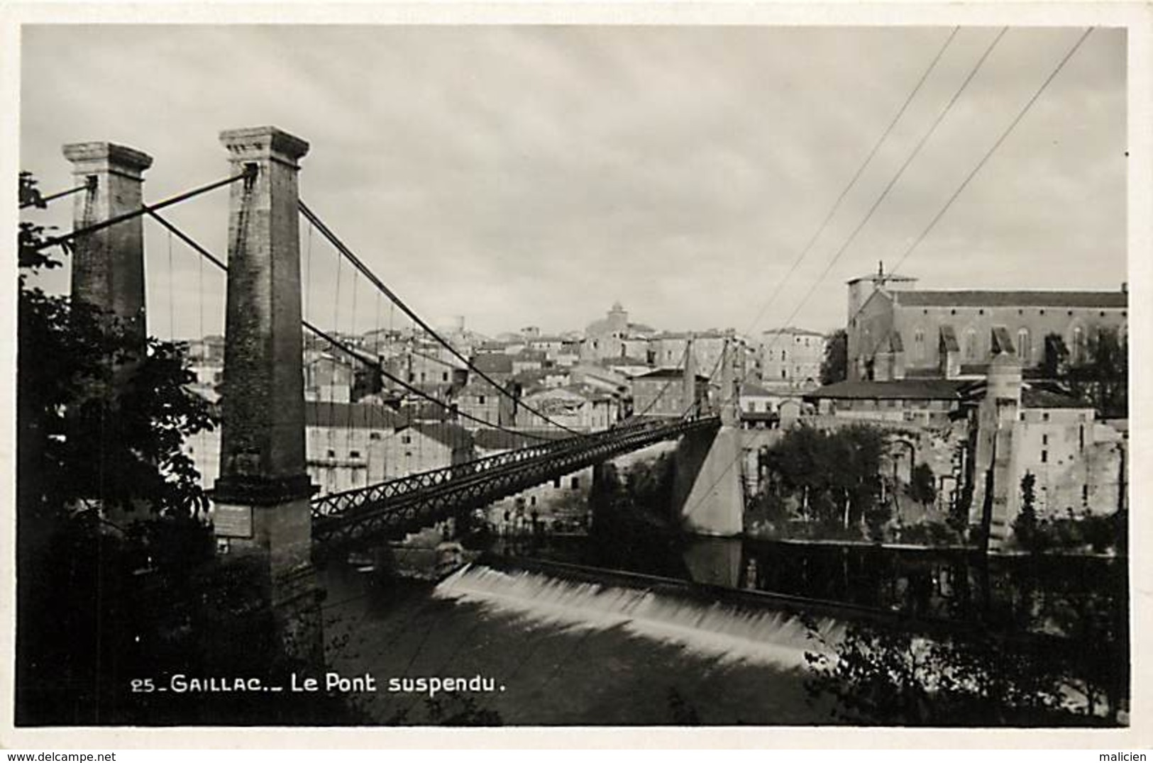 tarn -ref-A220 - gaillac - le pont suspendu - ponts suspendus - carte bon etat -