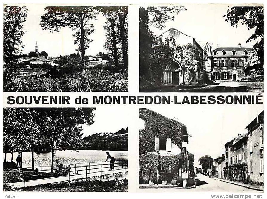 tarn -ref gd format -ref G552-montredon labessonie - carte multivues   -carte bon etat -