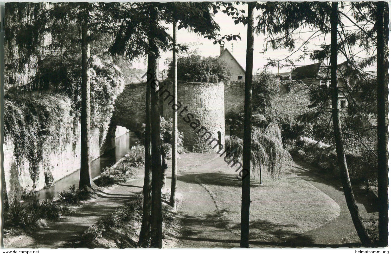 Tauberbischofsheim - An der alten Stadtmauer - Foto-Ansichtskarte