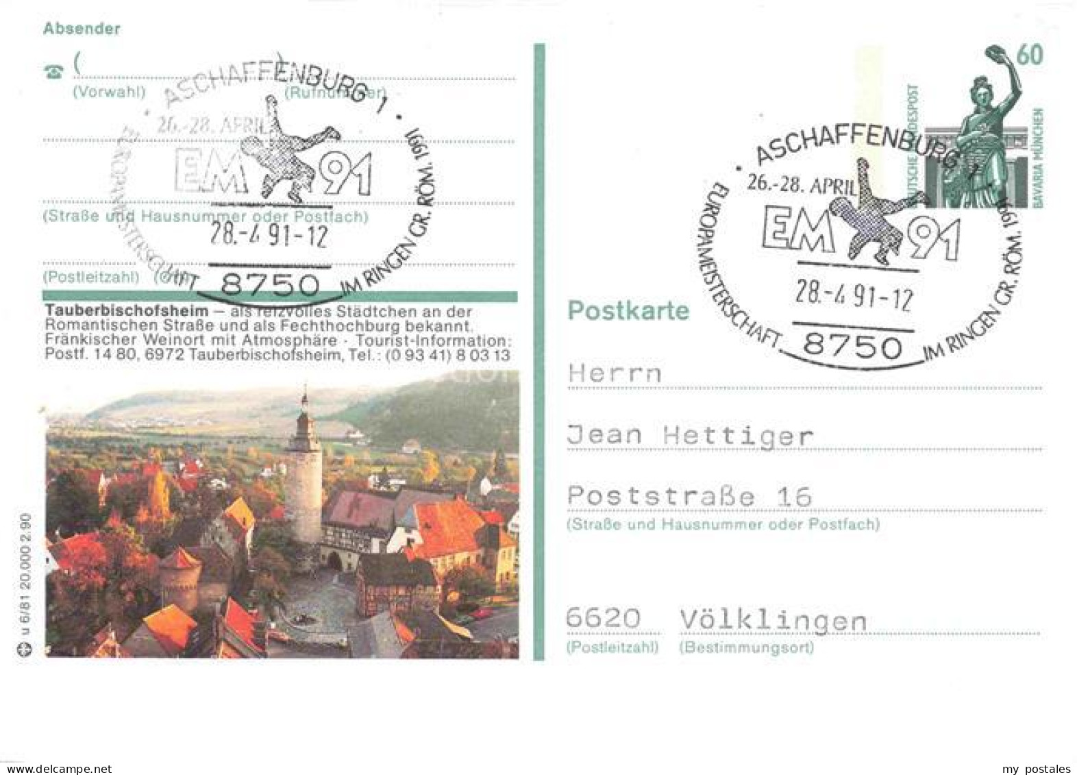 Tauberbischofsheim Romantische-Strasse Fechthochburg Tuermersturm Fachwerkhaeuse