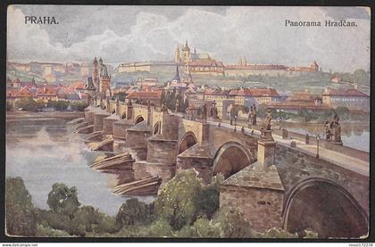 Praha postcard used 1919