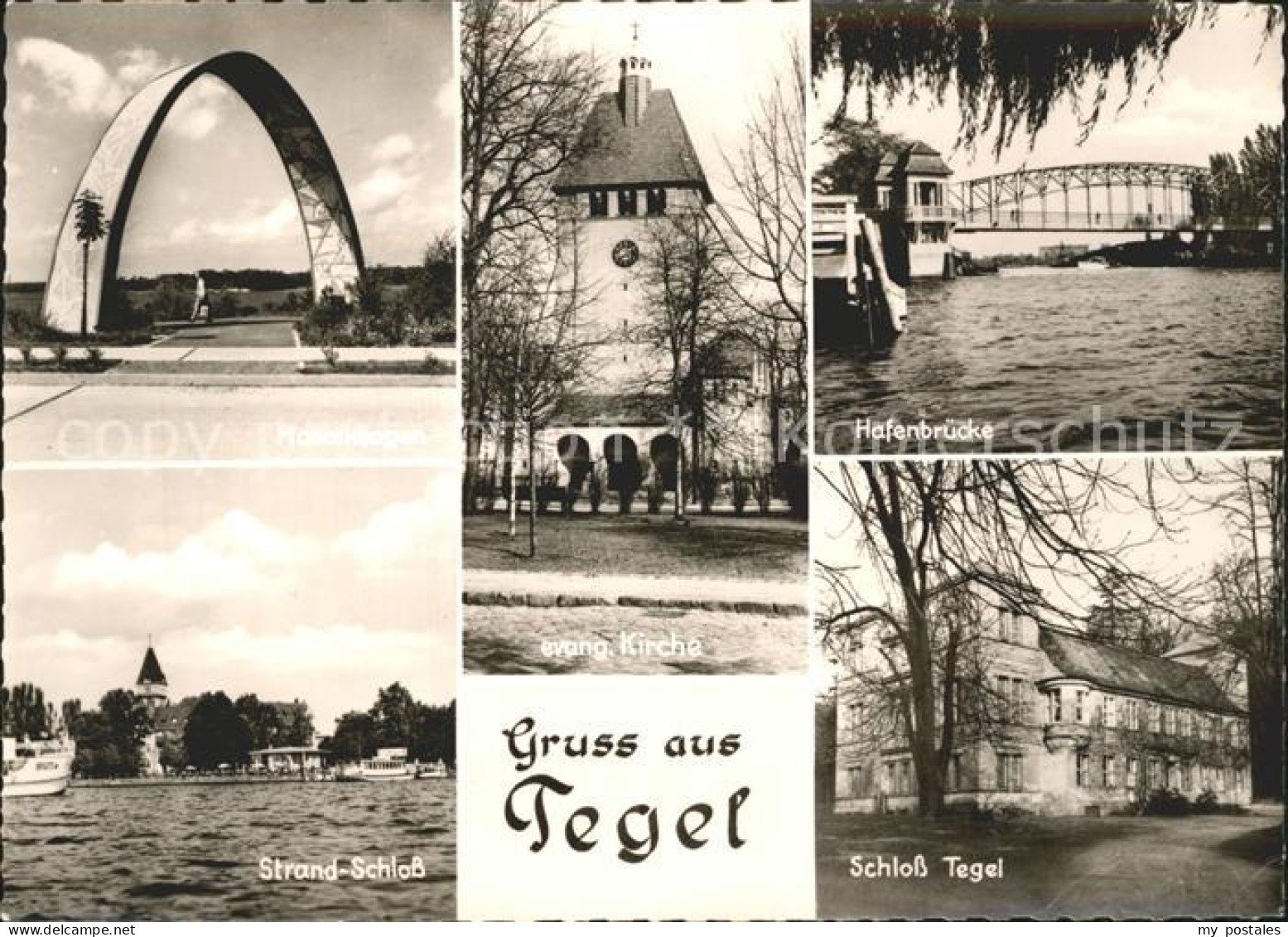 Tegel Strandschloss Hafenbruecke Schloss-Tegel Kirche