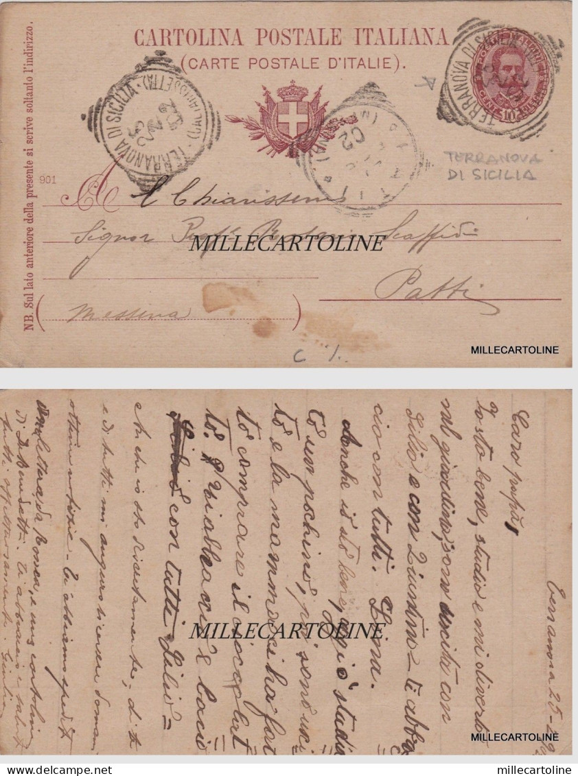 TERRANOVA DI SICILIA: Cartolina Postale   1902