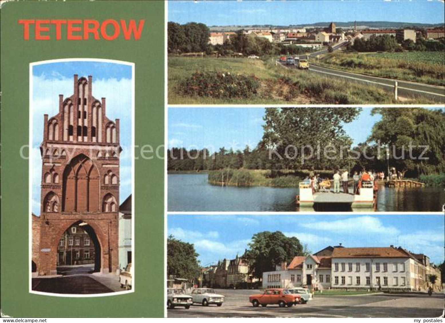 Teterow Mecklenburg Vorpommern Faehre mit Burgwallinsel Rostocker-Tor
