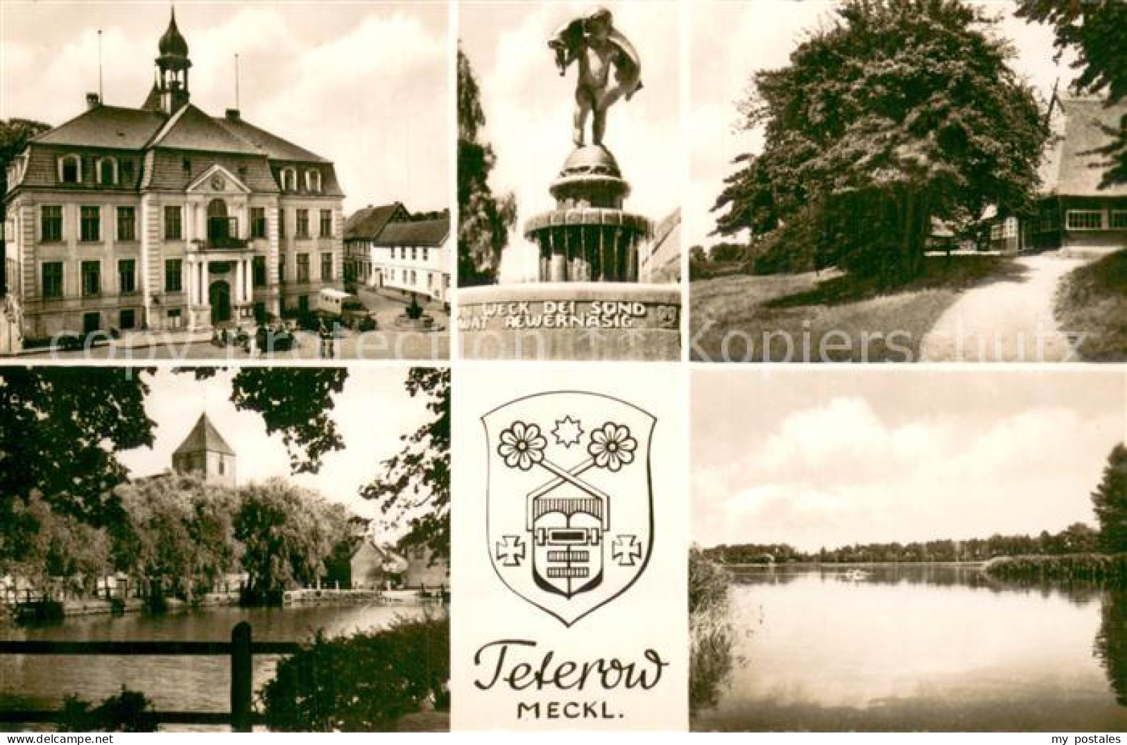 Teterow Rathaus Brunnen Seepartien