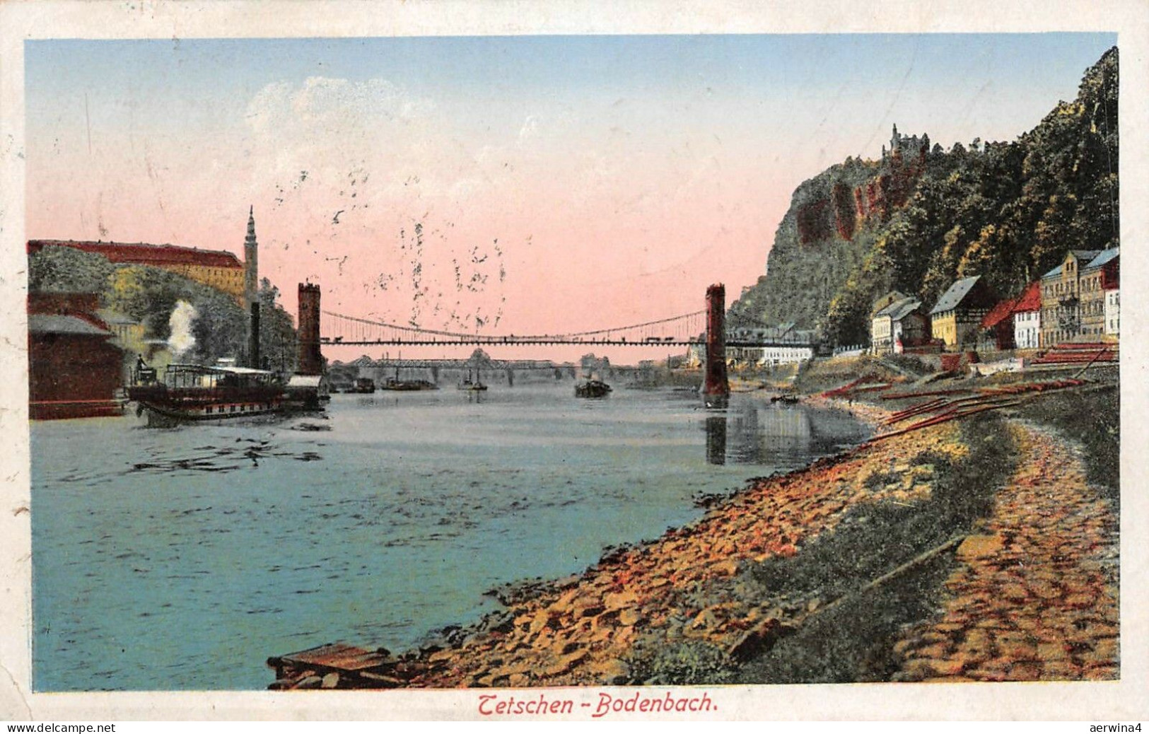 Tetschen-Bodenbach Sudeten Postkarte