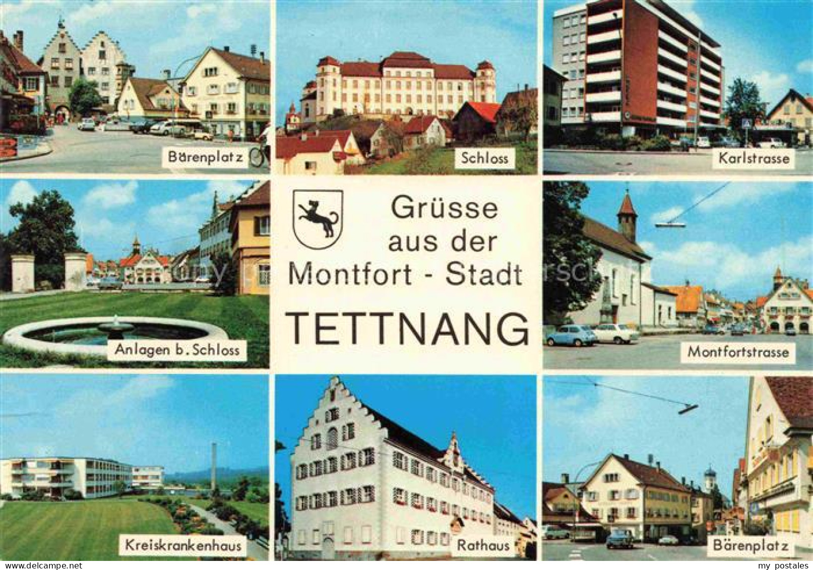 Tettnang Bodenseekreis BW Baerenplatz Schloss Karlstrasse Montfortstrasse Rathau