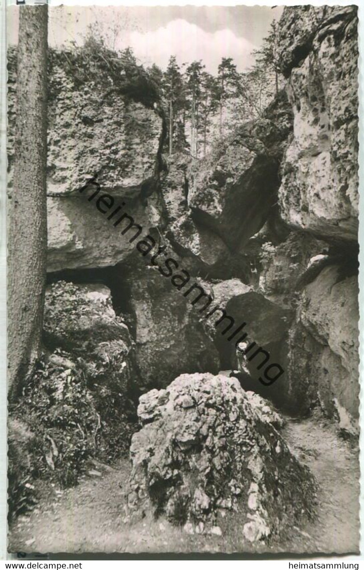 Teufelshöhle bei Pottenstein - Foto-Ansichtskarte - Ausgang - Verlag Photo Niklas Pottenstein