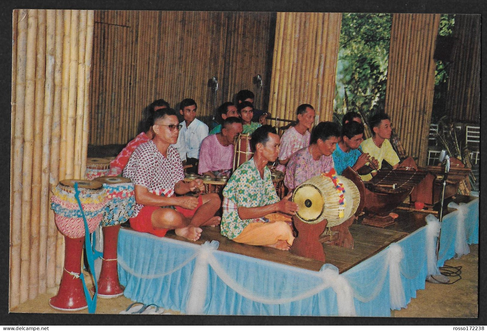 Thailand Thai Style Musicians playing Thai Musics postcard used