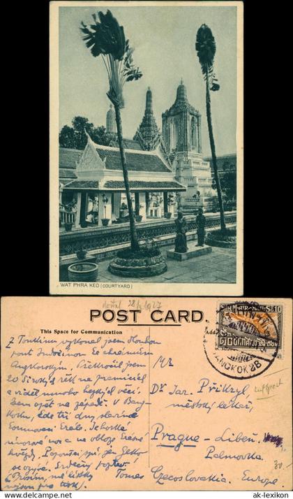 Postcard .Thailand ประเทศไทย Thailand WAT PHRA KEO 1927  gel. Stempel Bangkok