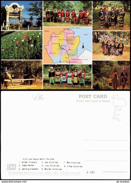 .Thailand ประเทศไทย Mehrbild-AK  Working Elephant, Golden Triangle uvm. 1980