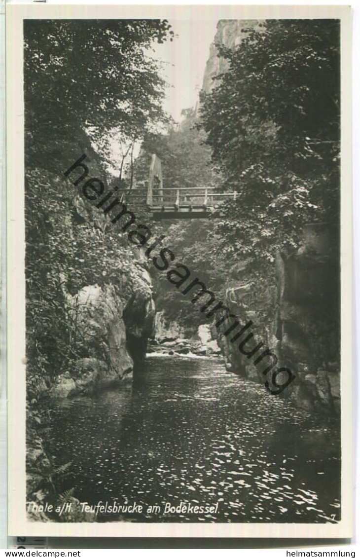 Thale - Teufelsbrücke am Bodekessel - Foto-Ansichtskarte - Verlag Franz Lohse Thale