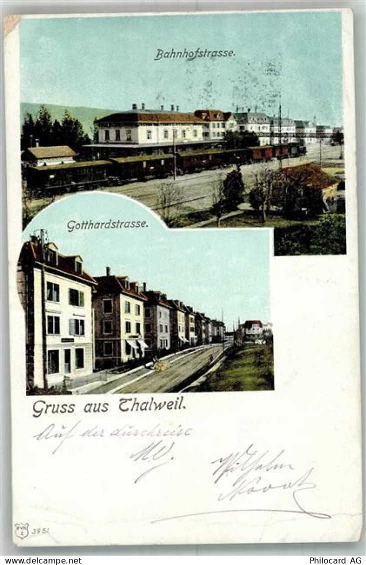 Thalwil Bahnhof Eisenbahn Bahnpost Zug 3319 Gotthardstrasse Bahnhof Schw... - 13666530