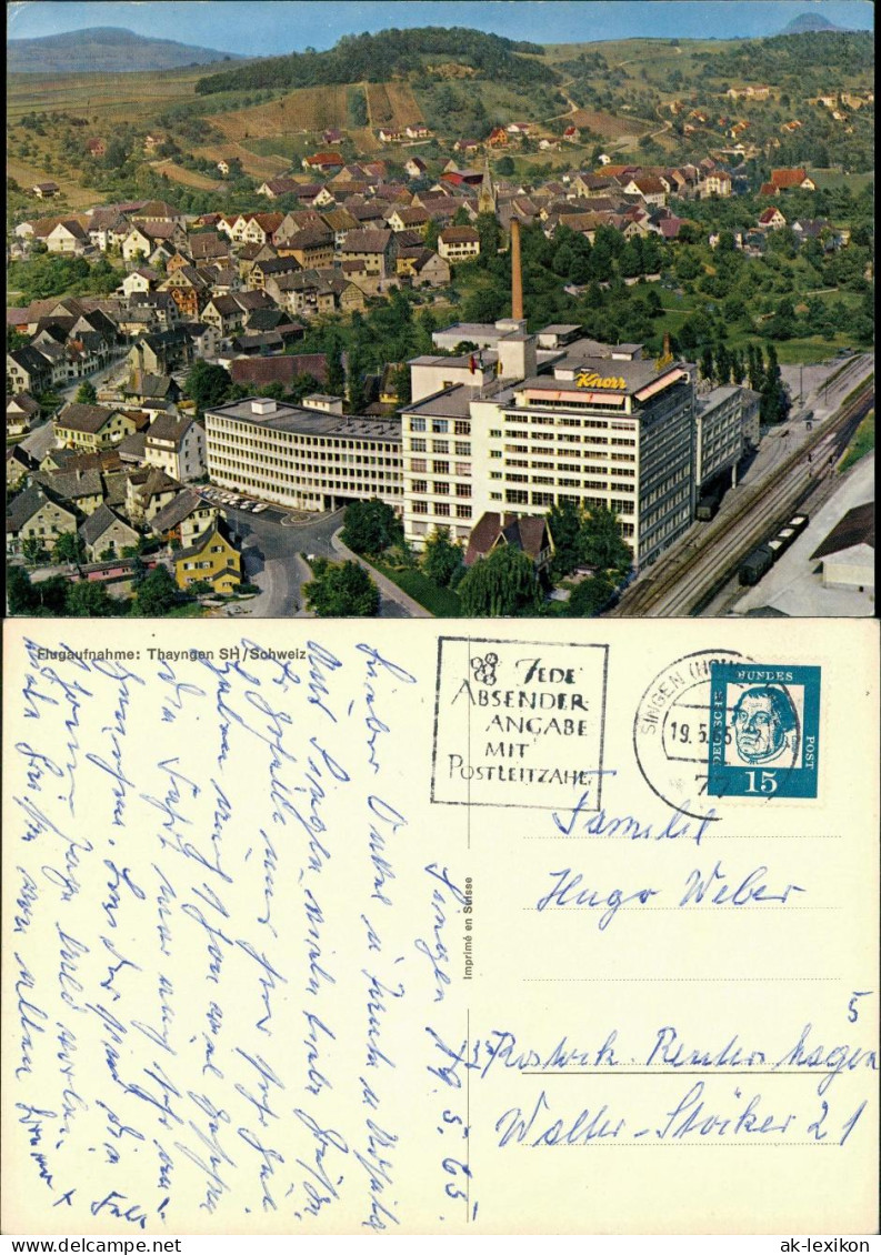 Thayngen Panorama Blick Teilansicht mit Knorr Fabrik Verwaltungsgebäude 1965