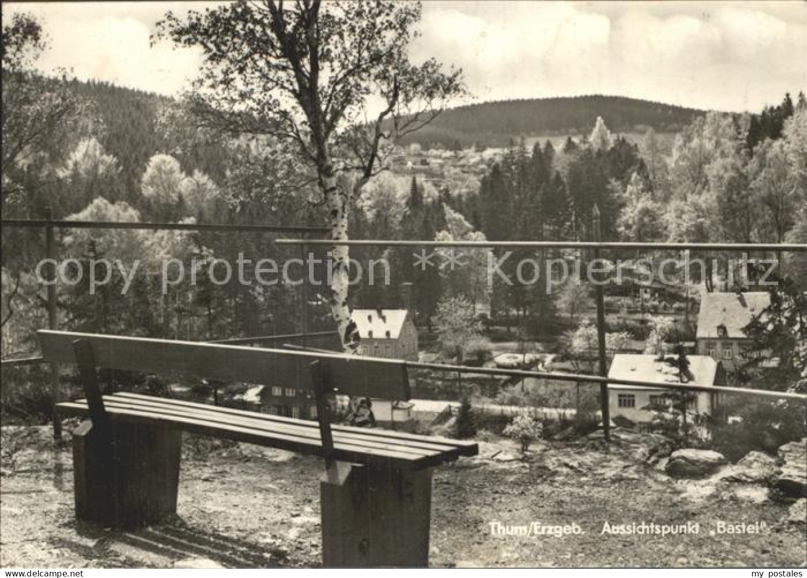 Thum Erzgebirge Aussichtspunkt Bastei Ruhebank