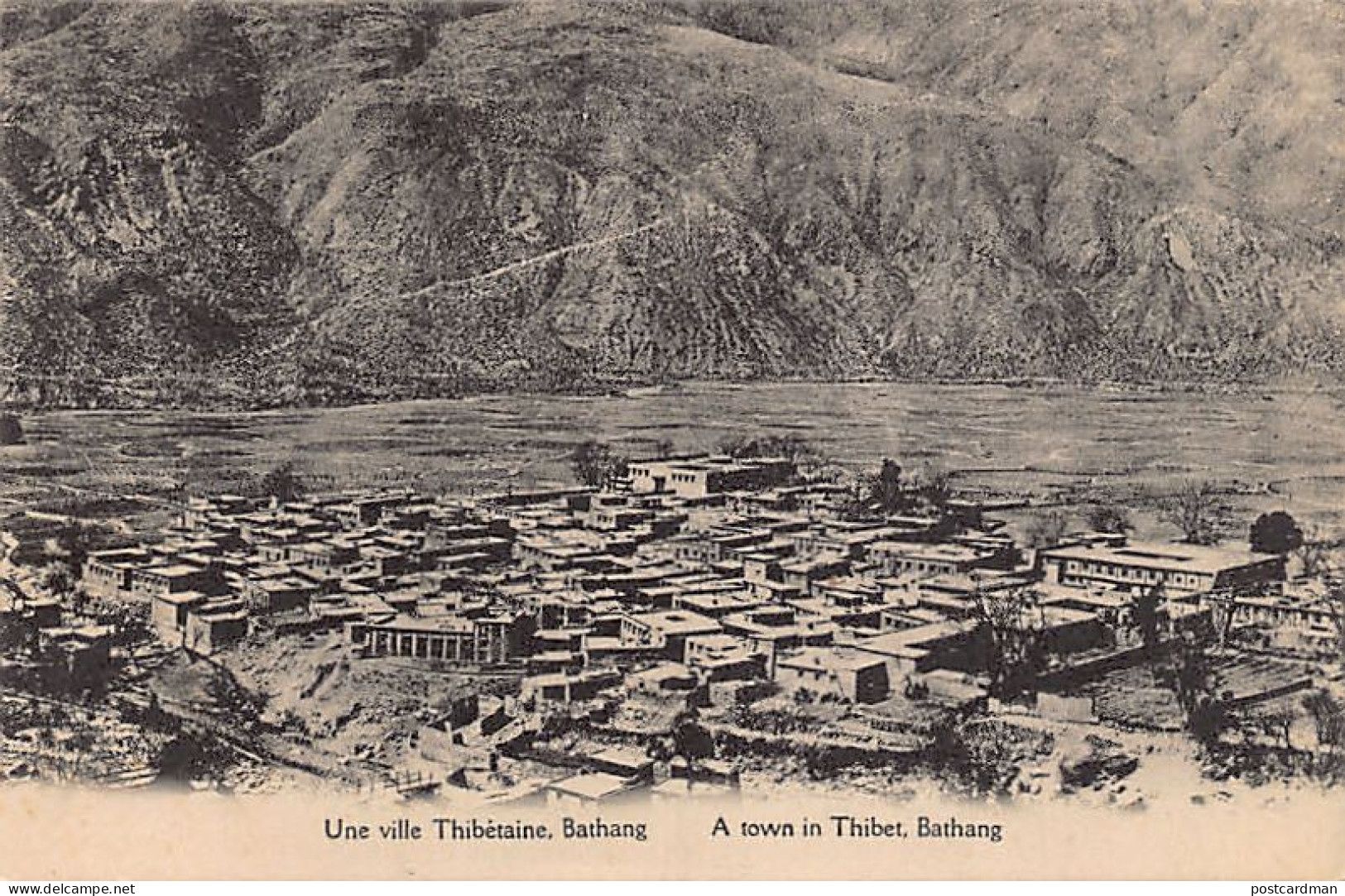 Tibet - BATANG - Bird's eye view - Publ. Missions Étrangères de Paris (Foreign Missions of Paris, France)