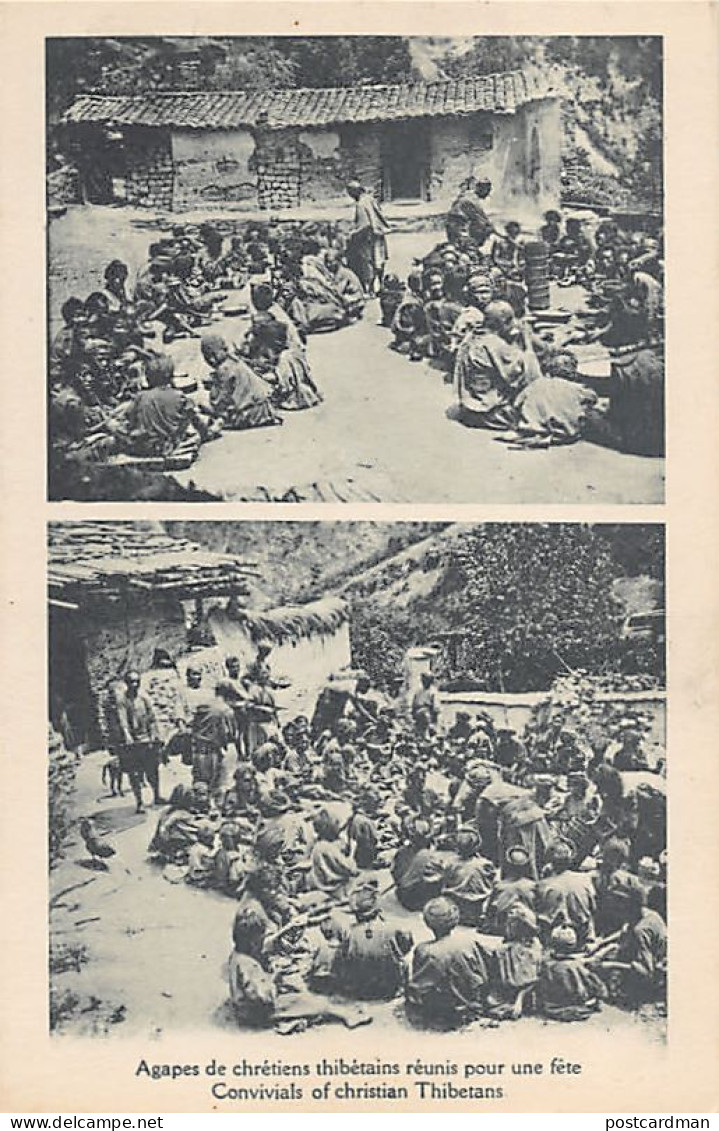 Tibet - Tibetan Christians gathered for a celebration - Publ. Foreign Missons of Paris (France)