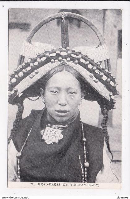 CP TIBET Head dress of Tibetan lady