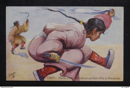 TIBET - Carte postale illustrée - Rare - M 11927