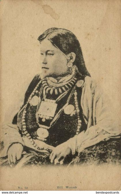 tibet thibet, Hill Woman, Jewelry Necklace (1910s) Postcard