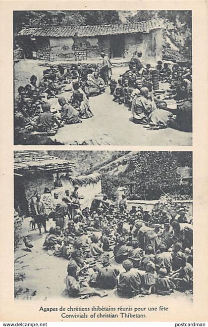 Tibet - Tibetan Christians gathered for a celebration - Publ. Foreign Missons of Paris (France)