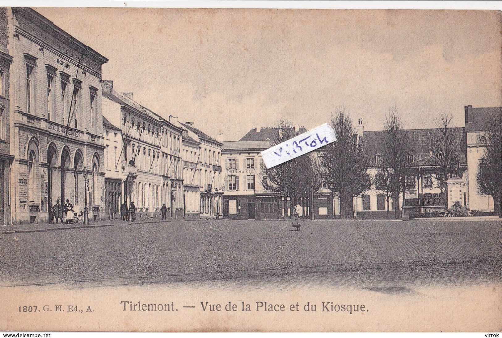 TIENEN :  vue de la place .........................   (  geschreven met zegel 1 cent )