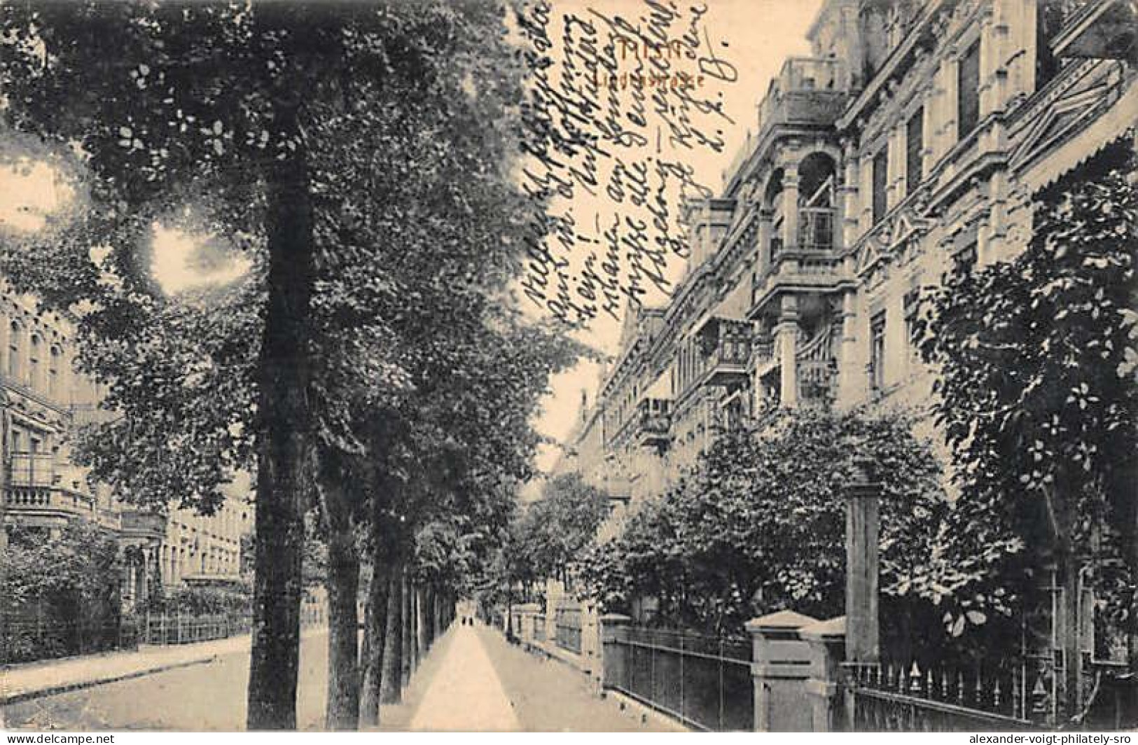 Tilsit (Sowetsk, Kaliningrad) - Lindenstrasse, 1919. Mit Ortsstempel "TILSIT...