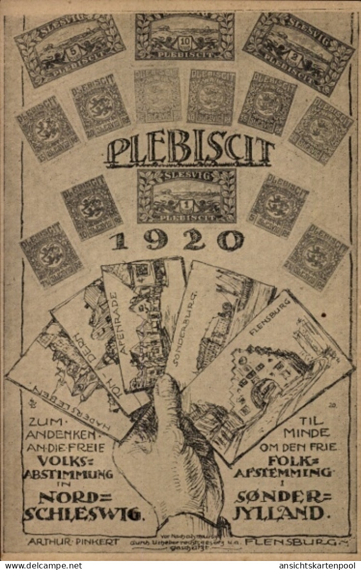 Timbres CPA Flensburg in Schleswig Holstein, Plebiscit 1920, Volksabstimmung in Nordschleswig