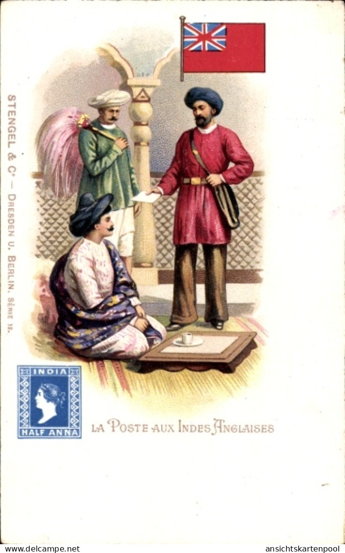 Timbres Lithographie Indien, Post in Englisch-Indien, Postbote